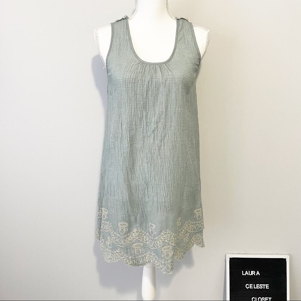 Anthropologie Blu Pepper gray tank tunic mini dress small